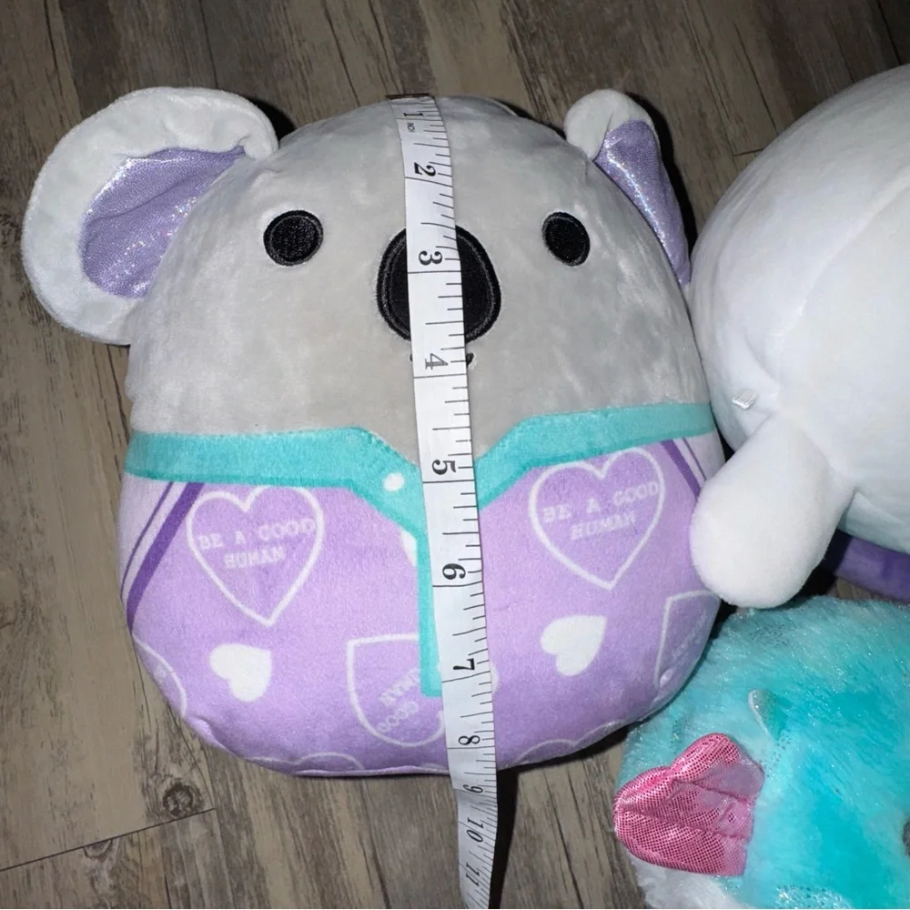 Squishmallows Plush Set - White Unicorn, Purple Narwhal, Gray Koala, Blue Fish